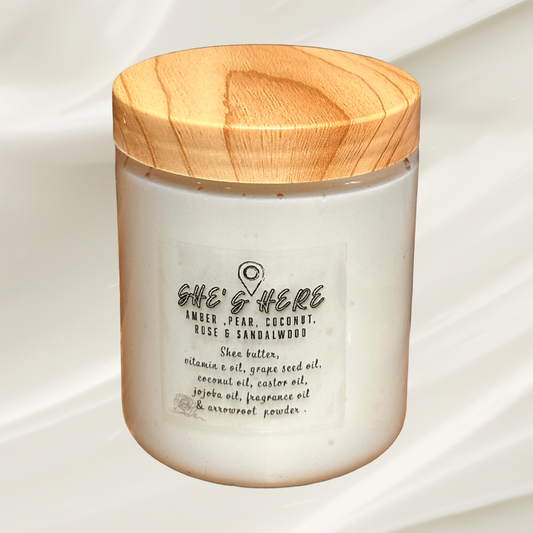 “She’s here” Whipped Body Butter 8oz.