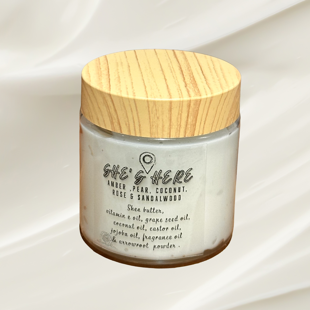 “She’s here” Whipped Body Butter 4 oz.