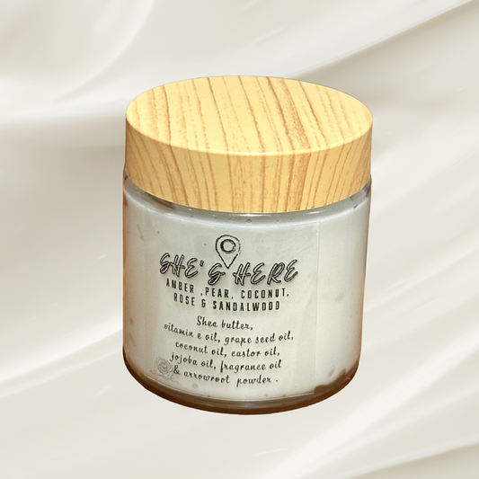 “She’s here” Whipped Body Butter 4 oz.